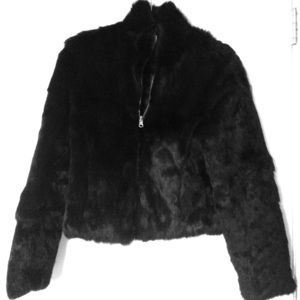 Wilsons Leather Genuine Fur Zip Coat w/ purse